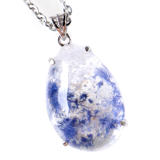 デュモルチェライト イン クォーツ AAA ネックレス 天然石 ペンダント Silver925 1点もの パワーストーン デュモルチェ石 ブラジル産