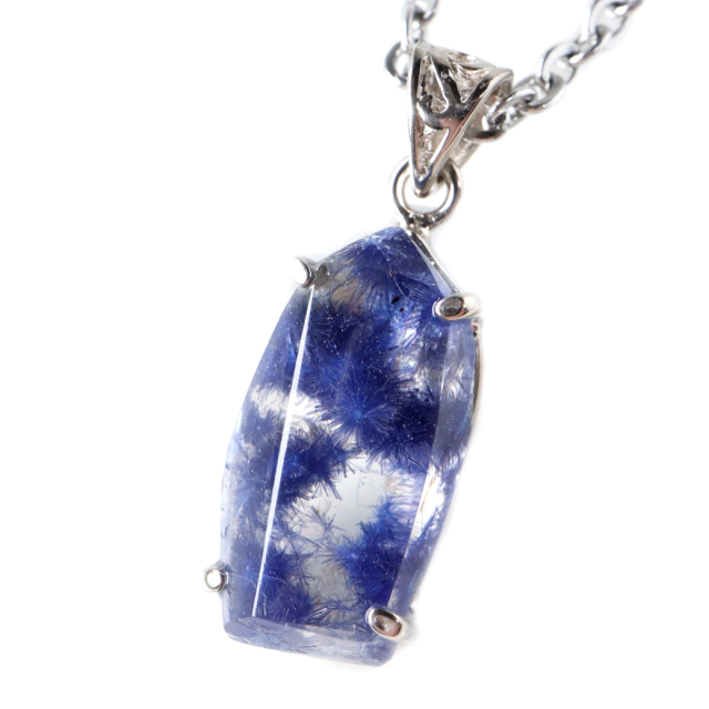 デュモルチェライト イン クォーツ AAA ネックレス 天然石 ペンダント Silver925 1点もの パワーストーン デュモルチェ石 ブラジル産