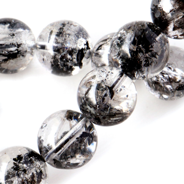 ①18mm　水入り✴ヒマラヤ水晶　エレスチャルクォーツ・骸骨水晶　ブレスレット 18mm 水入り✴ヒマラヤ水晶 エレスチャルクォーツ・骸骨水晶