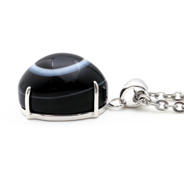 天眼石 ネックレス 天然石 ペンダント アイアゲート 1点物 メノウ 瑪瑙 Silver925 パワーストーン