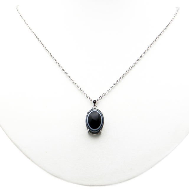 天眼石 ネックレス 天然石 ペンダント アイアゲート 1点物 メノウ 瑪瑙 Silver925 パワーストーン