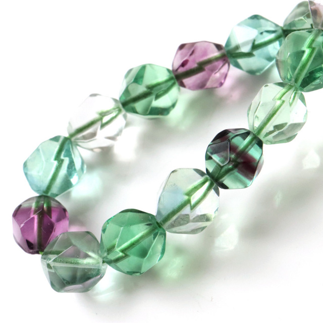 受注制作】マルチカラー フローライトのグラデーションブレスレット  