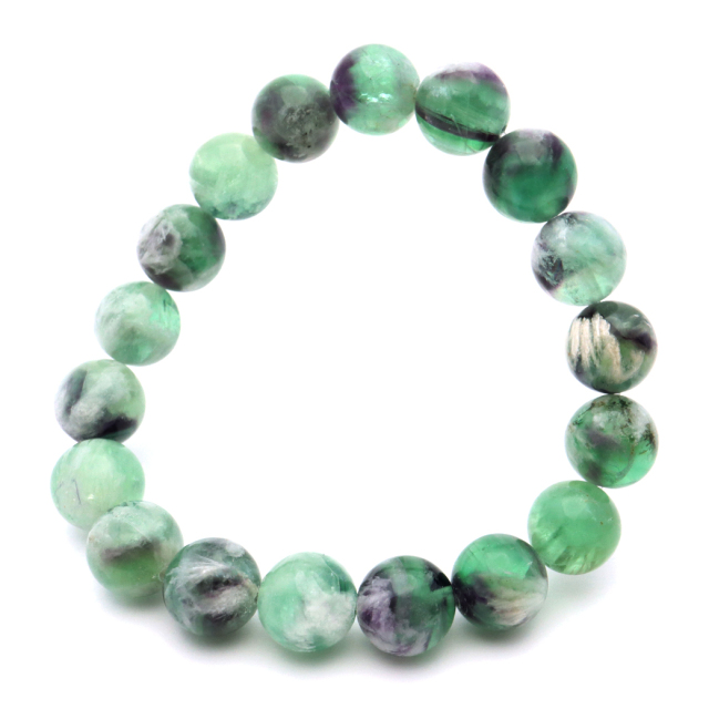 エンジェルフェザー フローライト ブレスレット 12.5mm 1点物 蛍石 ほたるいし 天然石 パワーストーン プレゼント