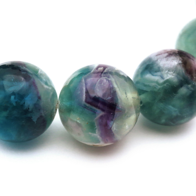 エンジェルフェザー フローライト ブレスレット 14.5mm 1点物 蛍石