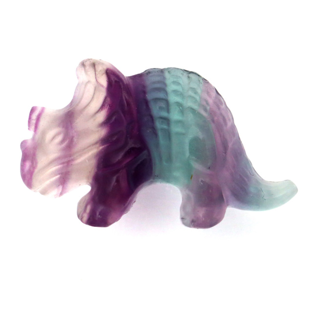 フローライト 恐竜 置き物 トリケラトプス 1個売り イエロー グリーン