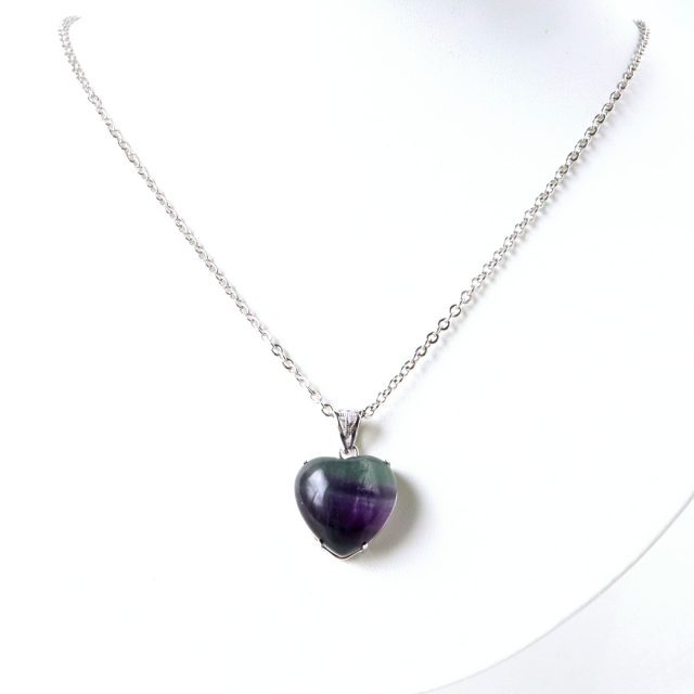 フローライト ネックレス Silver925 天然石 1点物 ペンダント 蛍石 マルチカラー