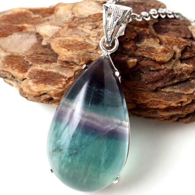 フローライトスピンドルカット＊24kgpネックレス フローライトスピンドルカット＊24kgpネックレス フローライト