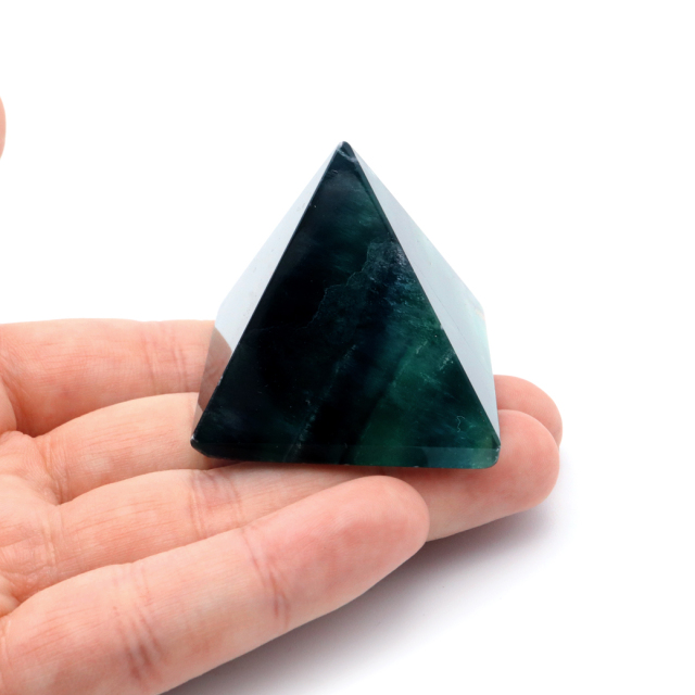 フローライト ピラミッド LEDライト付き 癒し グッズ 空間 幻想的 照明 手のひらサイズ 1点もの レインボー 蛍石 パワーストーン 天然石