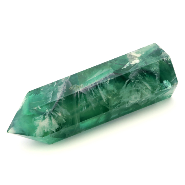 エンジェルフェザー フローライト 六角柱 346g ポイント 1点物 蛍石