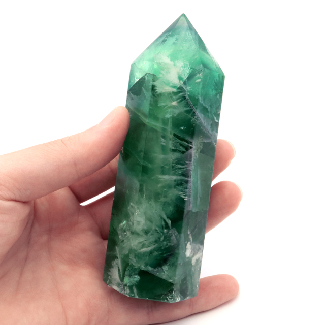 エンジェルフェザー フローライト 六角柱 346g ポイント 1点物 蛍石