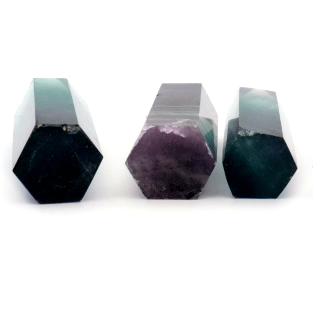 レインボー フローライト 六角柱 Sサイズ ポイント マルチカラー 天然石 置き物 蛍石 Rainbow Fluorite