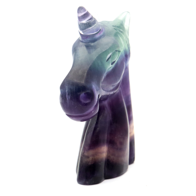 フローライト ユニコーン 置き物 オブジェ 飾り物 置物 蛍石 彫刻 レインボー 馬 かわいい アニマル おしゃれ 1個