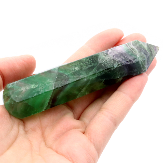 ヒーリング ワンド レインボー フローライト 蛍石 マッサージ ポイント天然石 パワーストーン スピリチュアル Fluorite 浄化 1本