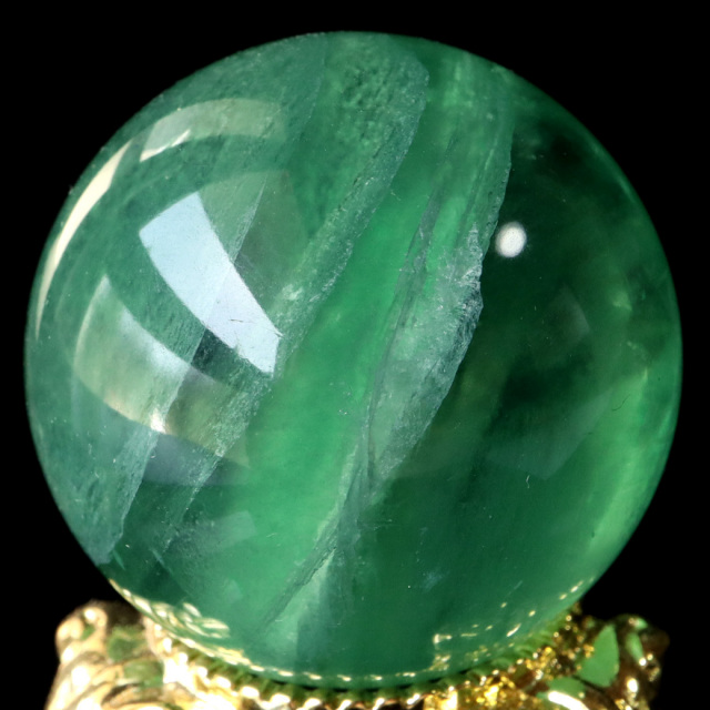 グリーン フローライト AAA 丸玉 直径 スフィア 台座 蛍石 天然石 1点もの パワーストーン Fluorite
