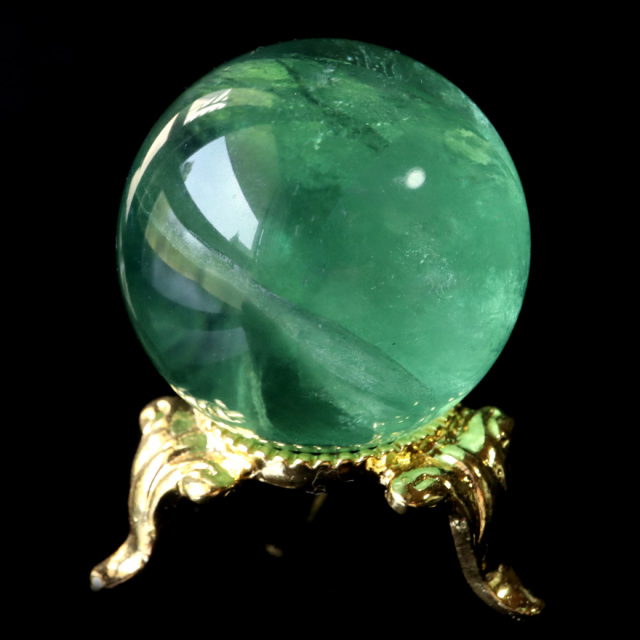 グリーン フローライト AAA 丸玉 直径 スフィア 台座 蛍石 天然石 1点もの パワーストーン Fluorite