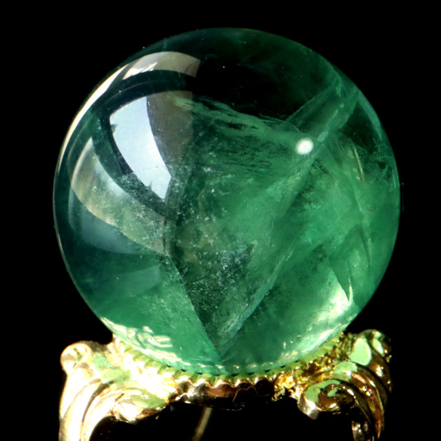 グリーン フローライト AAA 丸玉 直径 スフィア 台座 蛍石 天然石 1点もの パワーストーン Fluorite