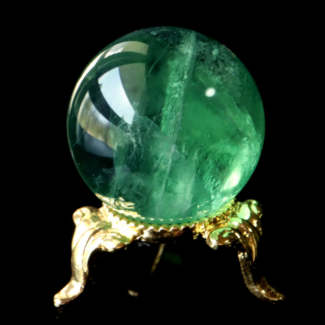 グリーン フローライト AAA 丸玉 直径 スフィア 台座 蛍石 天然石 1点もの パワーストーン Fluorite