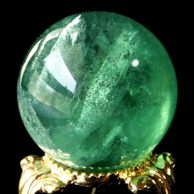 グリーン フローライト AAA 丸玉 直径 スフィア 台座 蛍石 天然石 1点もの パワーストーン Fluorite