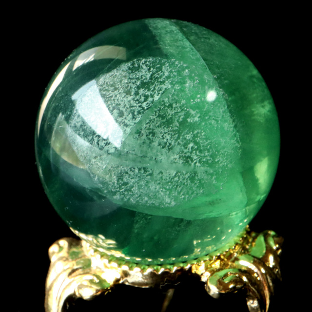 グリーン フローライト AAA 丸玉 直径 スフィア 台座 蛍石 天然石 1点もの パワーストーン Fluorite