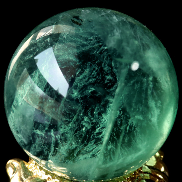 グリーン フローライト AAA 丸玉 直径 スフィア 台座 蛍石 天然石 1点もの パワーストーン Fluorite
