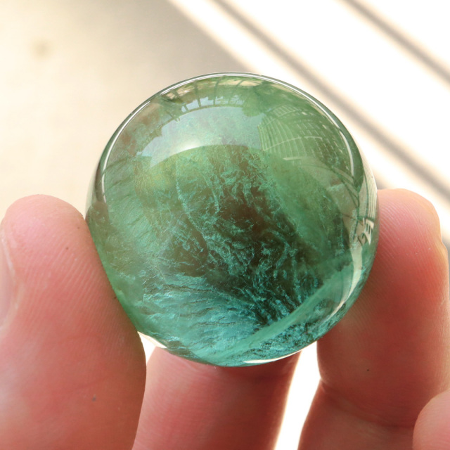 グリーン フローライト AAA 丸玉 直径 スフィア 台座 蛍石 天然石 1点もの パワーストーン Fluorite