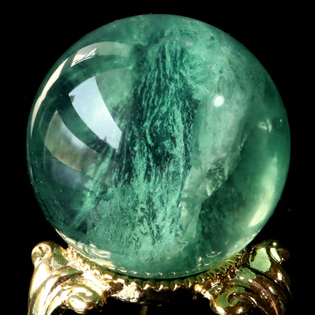 グリーン フローライト AAA 丸玉 直径 スフィア 台座 蛍石 天然石 1点もの パワーストーン Fluorite