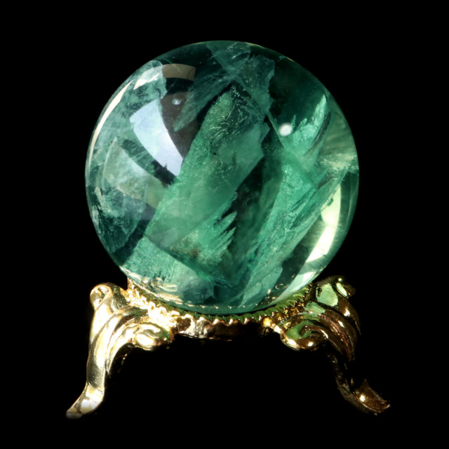 グリーン フローライト AAA 丸玉 直径 スフィア 台座 蛍石 天然石 1点もの パワーストーン Fluorite