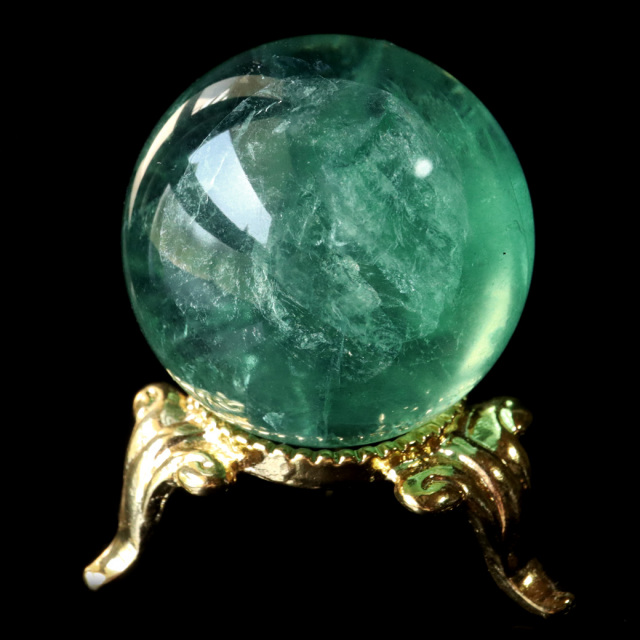 グリーン フローライト AAA 丸玉 直径 スフィア 台座 蛍石 天然石 1点もの パワーストーン Fluorite