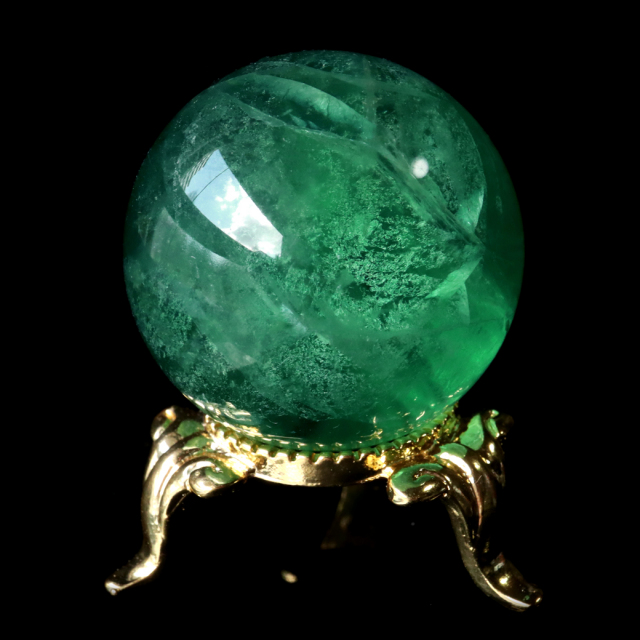 グリーン フローライト AAA 丸玉 スフィア 台座 蛍石 天然石 1点もの パワーストーン Fluorite
