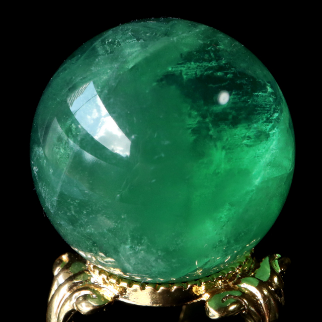 グリーン フローライト AAA 丸玉 スフィア 台座 蛍石 天然石 1点もの パワーストーン Fluorite