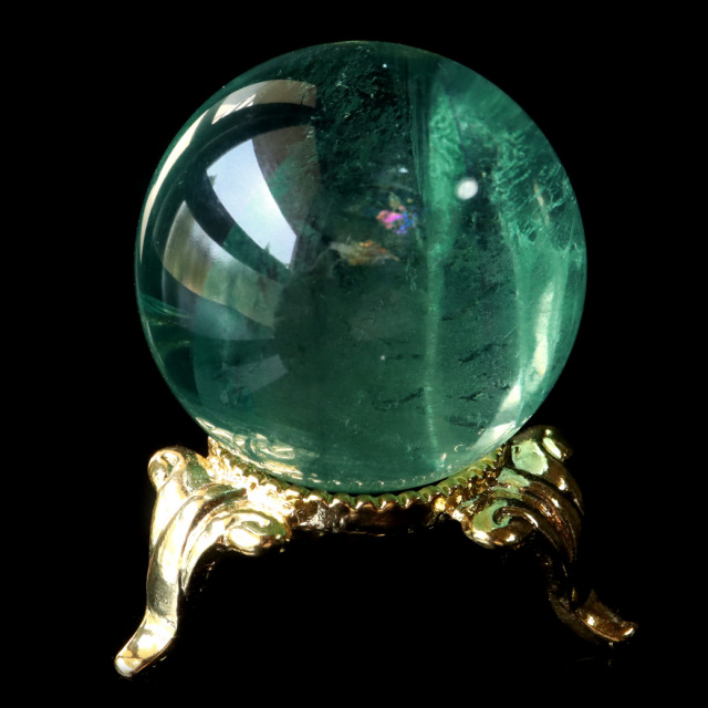 グリーン フローライト AAA 丸玉 直径 スフィア 台座 蛍石 天然石 1点もの パワーストーン Fluorite