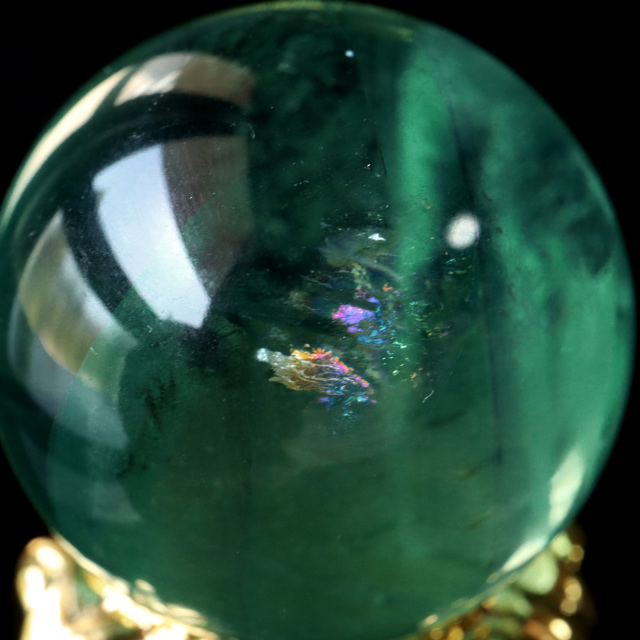 グリーン フローライト AAA 丸玉 直径 スフィア 台座 蛍石 天然石 1点もの パワーストーン Fluorite
