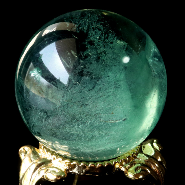 グリーン フローライト AAA 丸玉 直径 スフィア 台座 蛍石 天然石 1点もの パワーストーン Fluorite