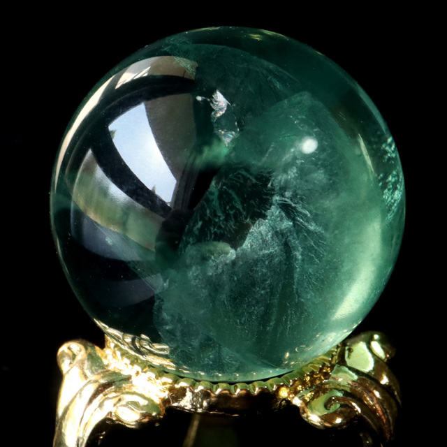 グリーン フローライト AAA 丸玉 直径 スフィア 台座 蛍石 天然石 1点もの パワーストーン Fluorite