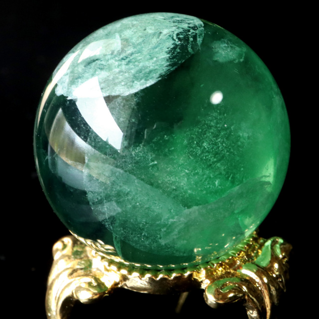 グリーン フローライト AAA 丸玉 直径 スフィア 台座 蛍石 天然石 1点もの パワーストーン Fluorite