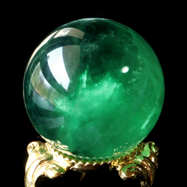 グリーン フローライト AAA 丸玉 直径 スフィア 台座 蛍石 天然石 1点もの パワーストーン Fluorite
