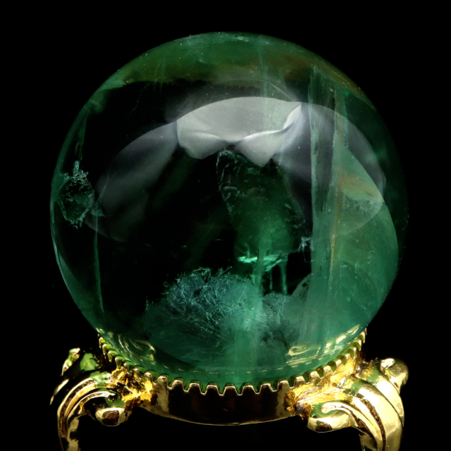 グリーン フローライト AAA 丸玉 直径 スフィア 台座 蛍石 天然石 1点もの パワーストーン Fluorite