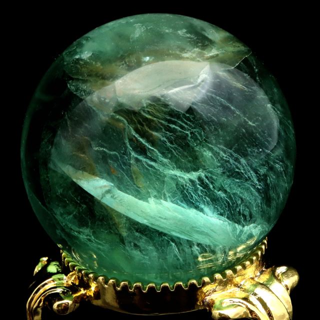 グリーン フローライト AAA 丸玉 直径 スフィア 台座 蛍石 天然石 1点もの パワーストーン Fluorite