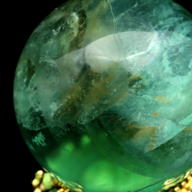 グリーン フローライト AAA 丸玉 直径 スフィア 台座 蛍石 天然石 1点もの パワーストーン Fluorite