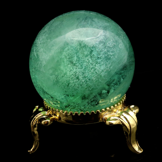 グリーン フローライト AAA 丸玉 直径 スフィア 台座 蛍石 天然石 1点もの パワーストーン Fluorite