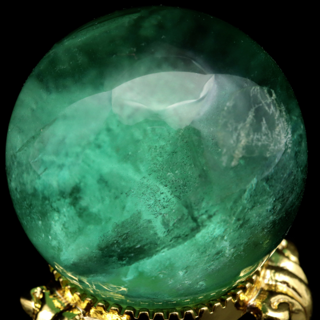 グリーン フローライト AAA 丸玉 直径 スフィア 台座 蛍石 天然石 1点もの パワーストーン Fluorite