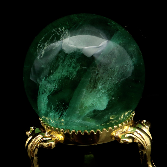 グリーン フローライト AAA 丸玉 直径 スフィア 台座 蛍石 天然石 1点もの パワーストーン Fluorite