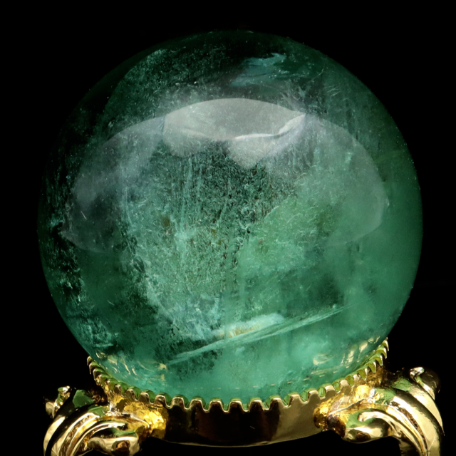 グリーン フローライト AAA 丸玉 直径 スフィア 台座 蛍石 天然石 1点もの パワーストーン Fluorite