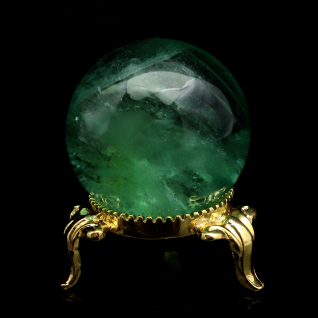 グリーン フローライト AAA 丸玉 直径 スフィア 台座 蛍石 天然石 1点もの パワーストーン Fluorite