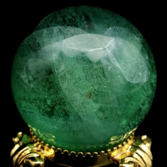 グリーン フローライト AAA 丸玉 直径 スフィア 台座 蛍石 天然石 1点もの パワーストーン Fluorite