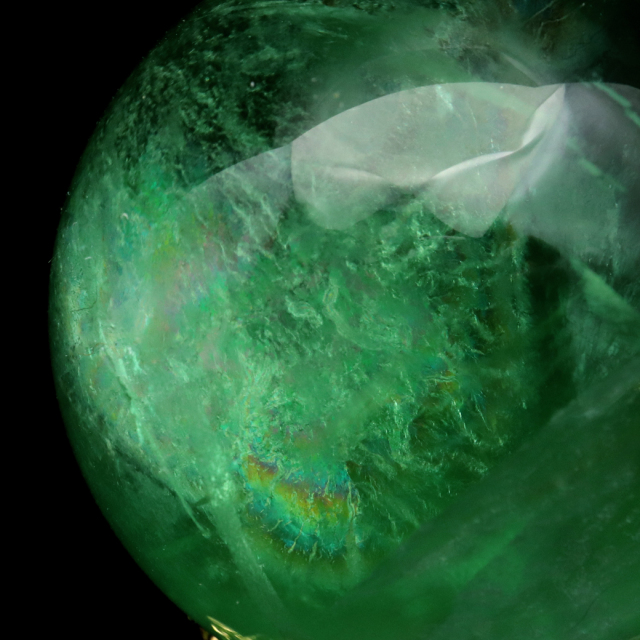 グリーン フローライト AAA 丸玉 直径 スフィア 台座 蛍石 天然石 1点もの パワーストーン Fluorite