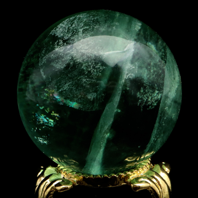 グリーン フローライト AAA 丸玉 直径 スフィア 台座 蛍石 天然石 1点もの パワーストーン Fluorite