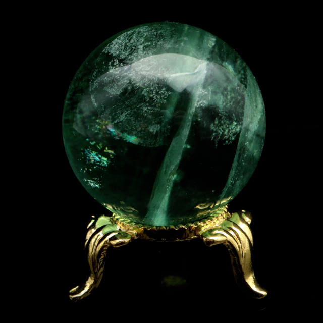 グリーン フローライト AAA 丸玉 直径 スフィア 台座 蛍石 天然石 1点もの パワーストーン Fluorite
