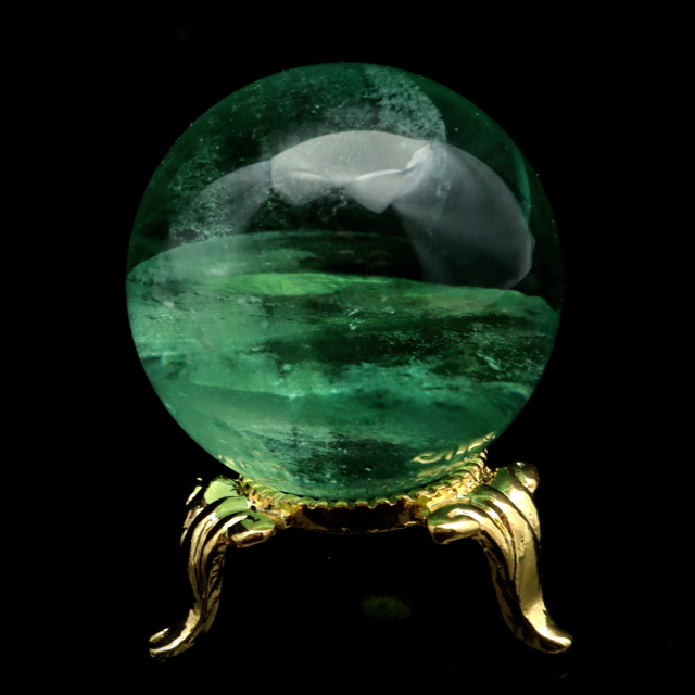グリーン フローライト AAA 丸玉 直径 スフィア 台座 蛍石 天然石 1点もの パワーストーン Fluorite