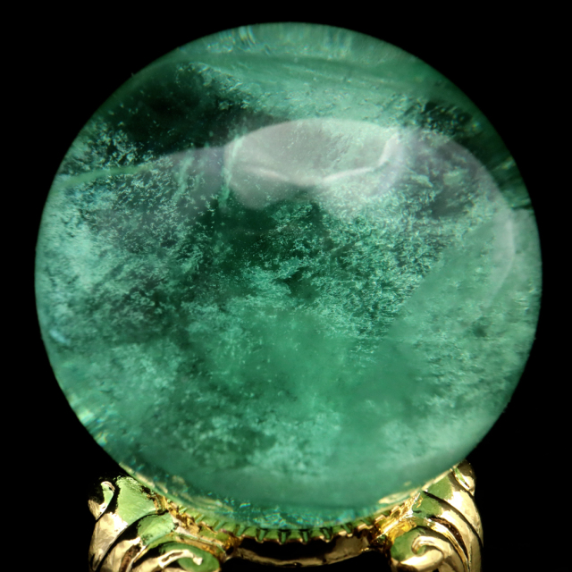 グリーン フローライト AAA 丸玉 直径 スフィア 台座 蛍石 天然石 1点もの パワーストーン Fluorite
